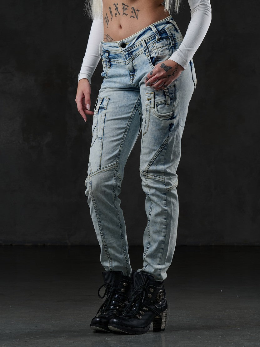 WD216 Women Comfortable Jeans in the fashionable washing of Slim Fit