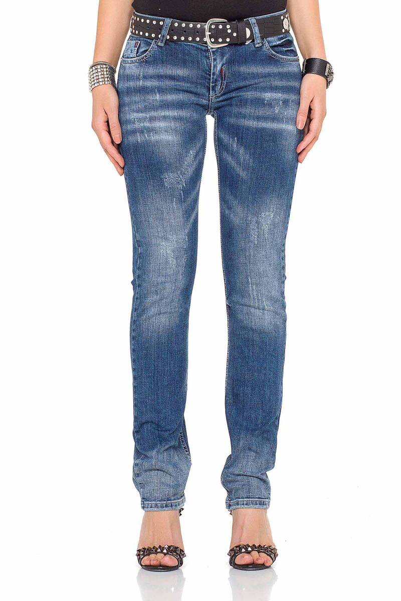 WD364 Damen bequeme Jeans mit trendigem Bootcut