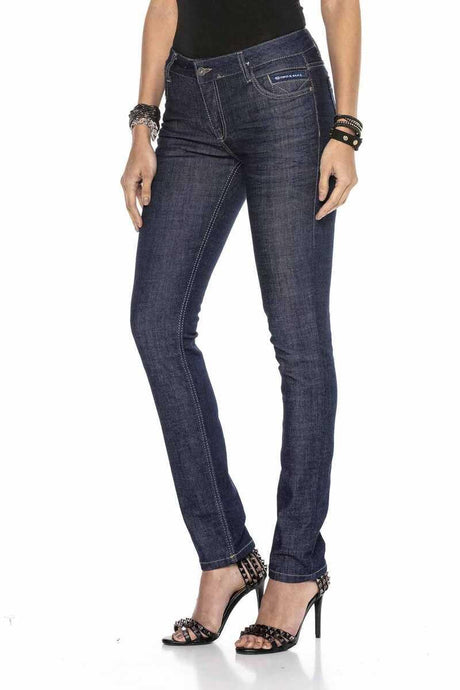 WD404 Damen Straight-Jeans in modischem Straight-Fit-Schnitt