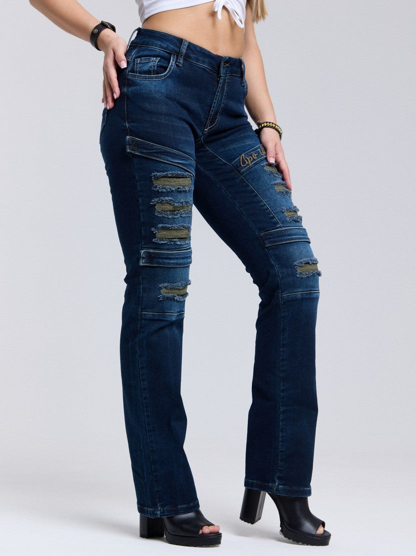 WD529 ausgefallene Damenjeans mit Rissen