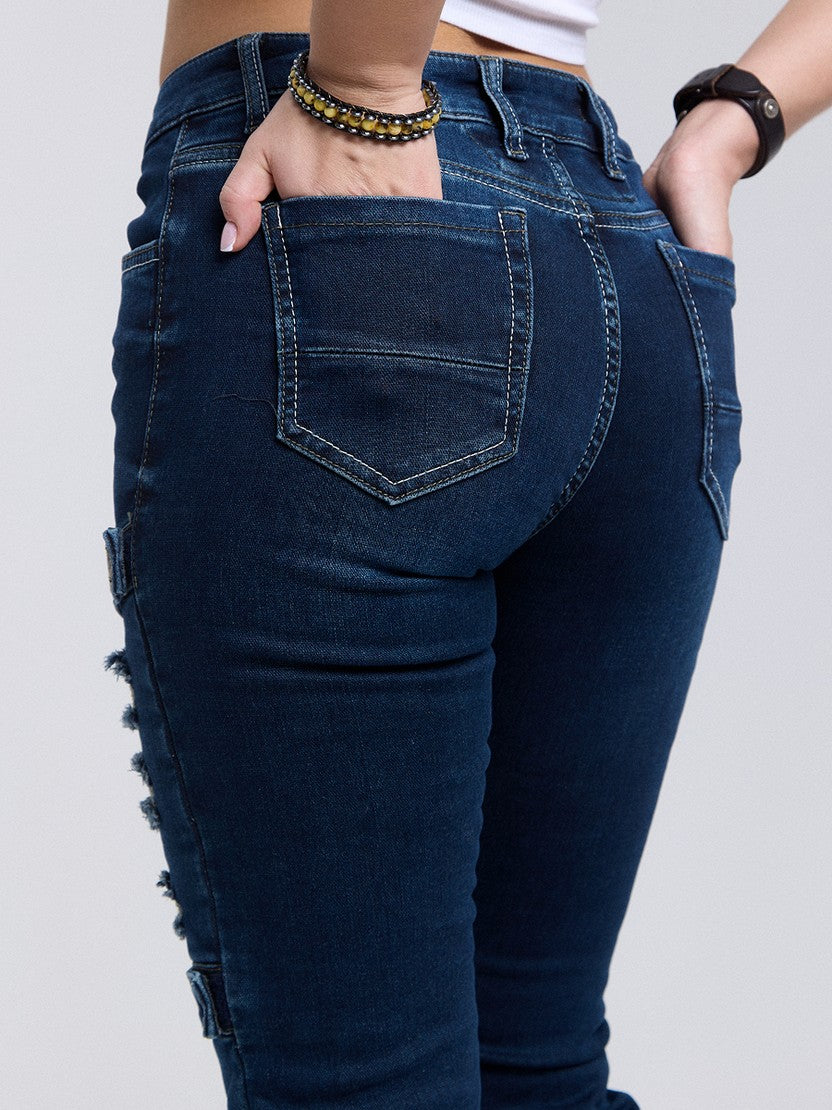 WD529 ausgefallene Damenjeans mit Rissen