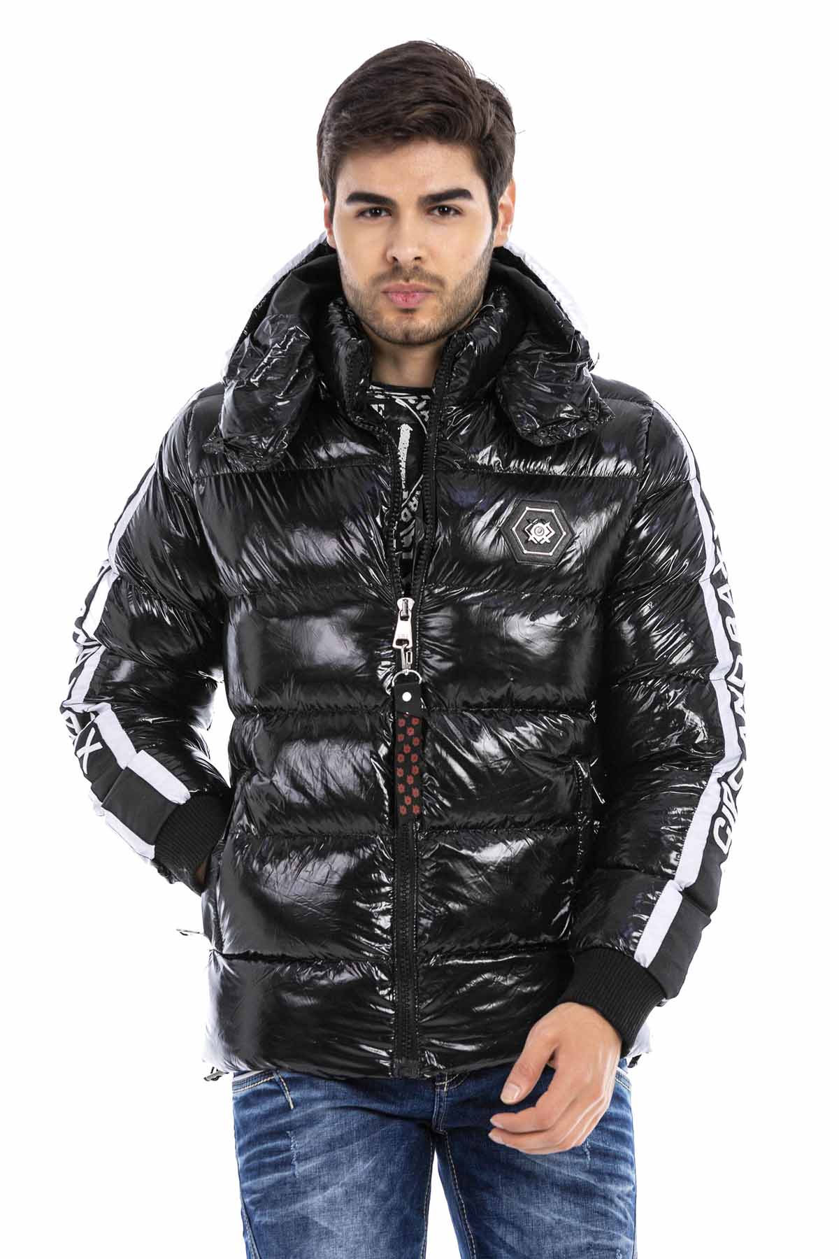 CM191 Herren Winterjacke – mit abnehmbarer Kapuze & funktionalen Details
