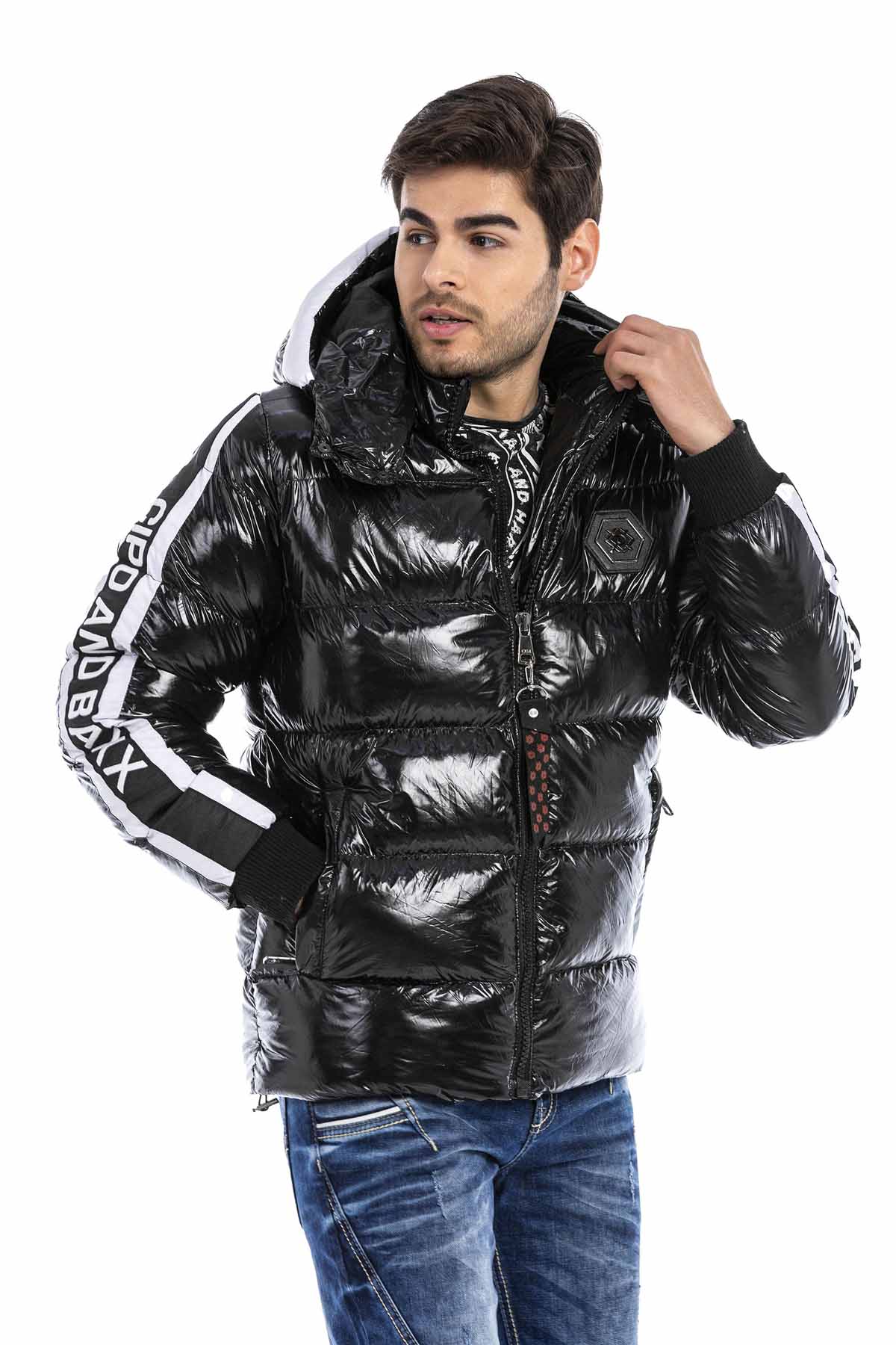 CM191 Herren Winterjacke – mit abnehmbarer Kapuze & funktionalen Details
