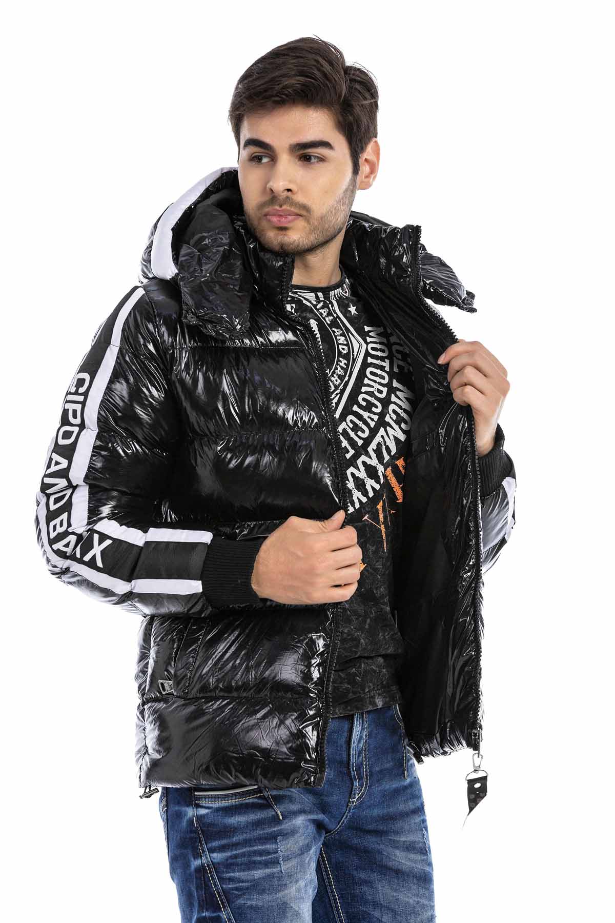 CM191 Herren Winterjacke – mit abnehmbarer Kapuze & funktionalen Details