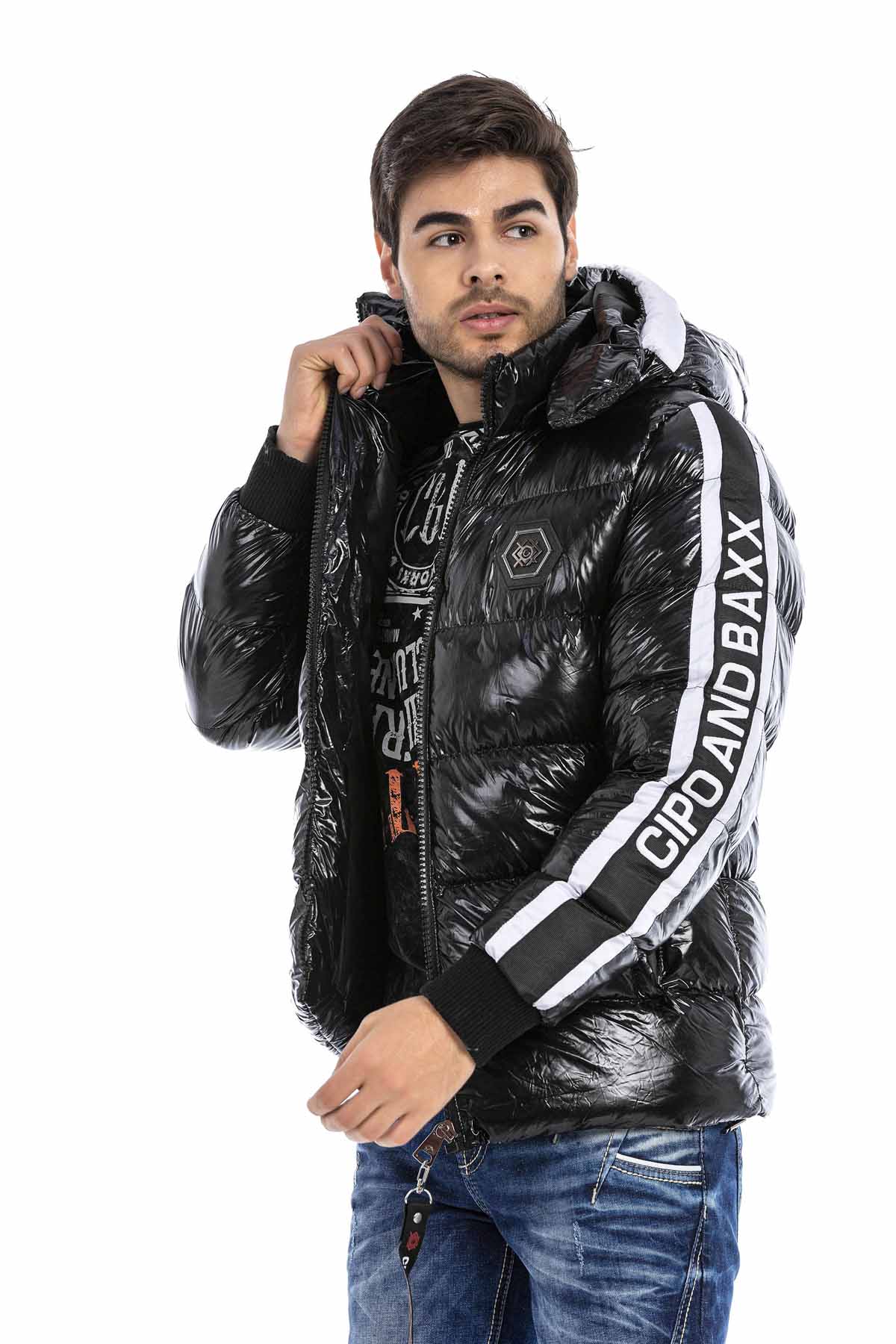 CM191 Herren Winterjacke – mit abnehmbarer Kapuze & funktionalen Details