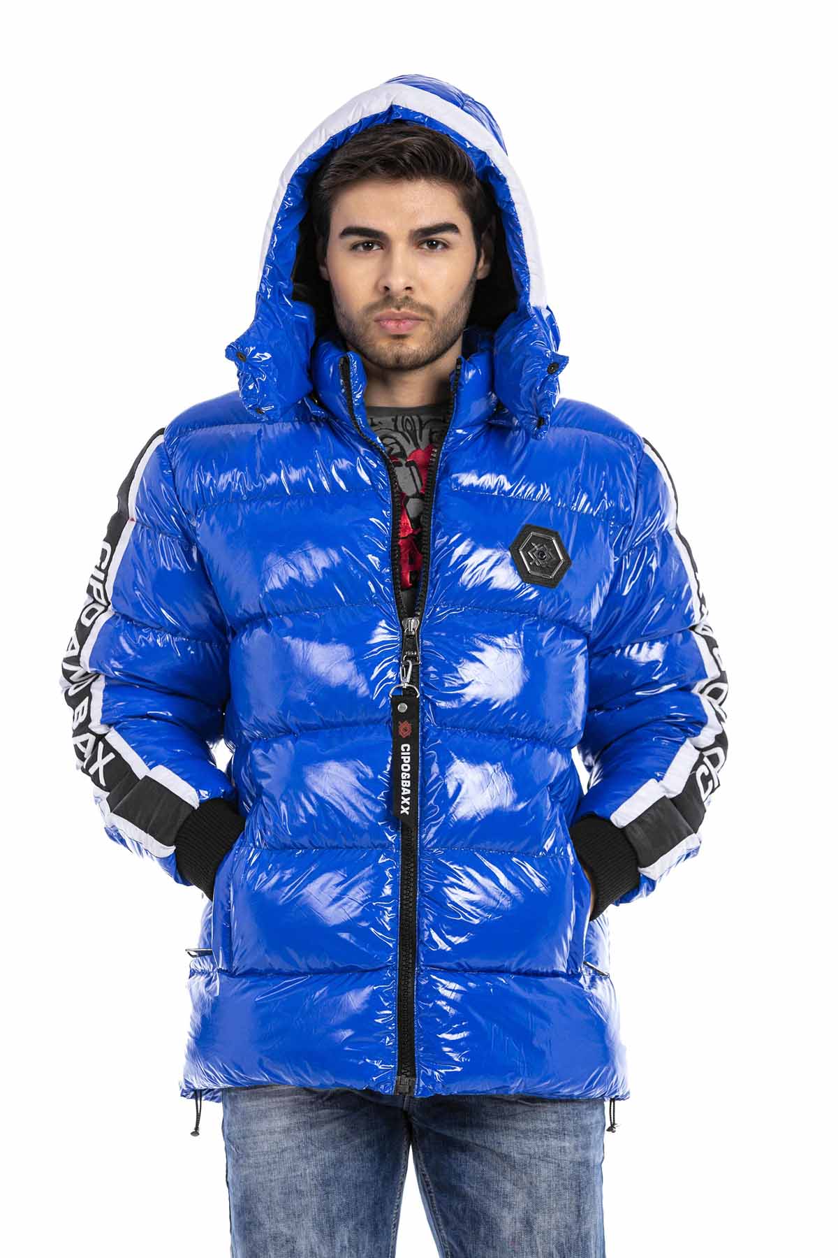CM191 Herren Winterjacke – mit abnehmbarer Kapuze & funktionalen Details