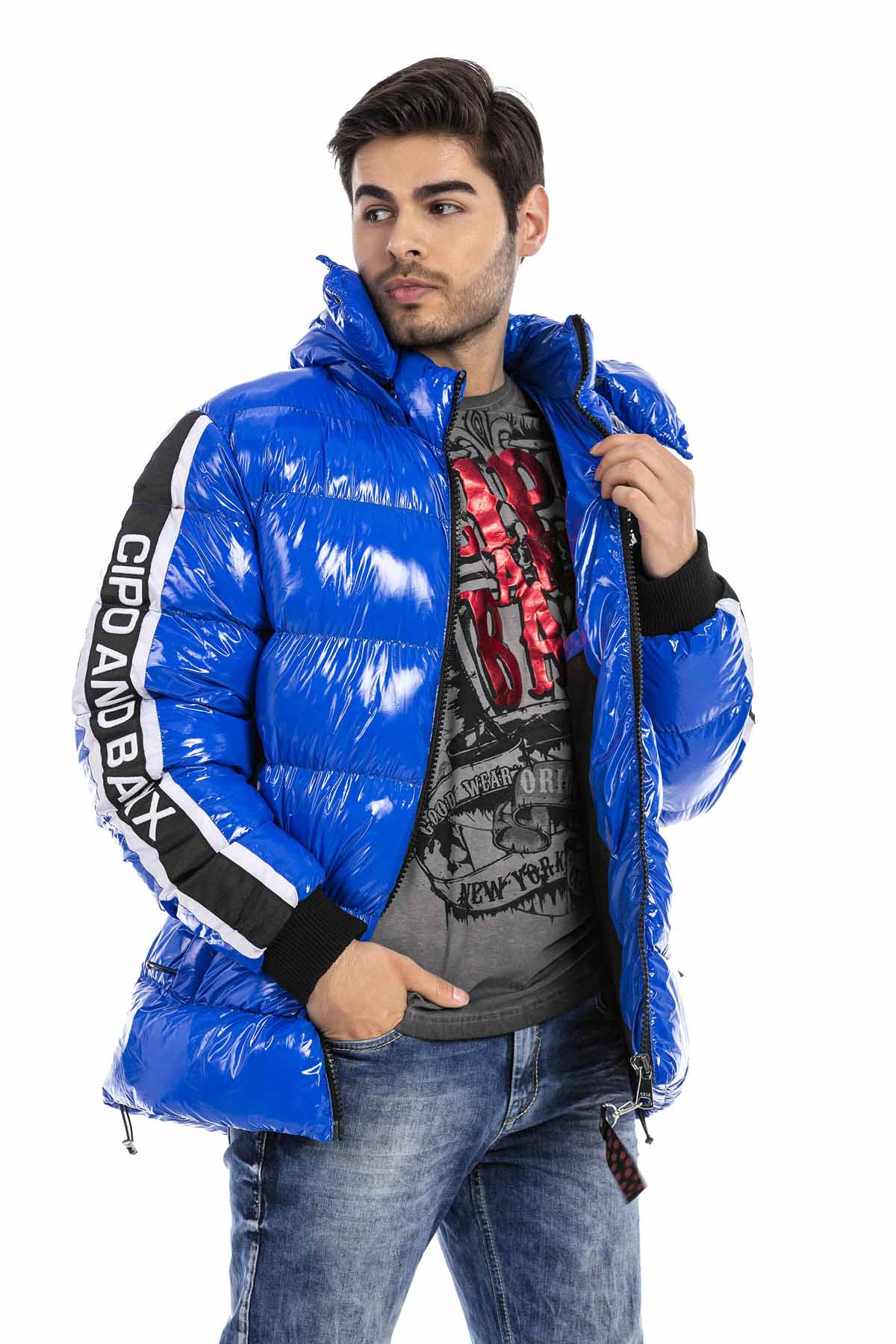 CM191 Herren Winterjacke – mit abnehmbarer Kapuze & funktionalen Details