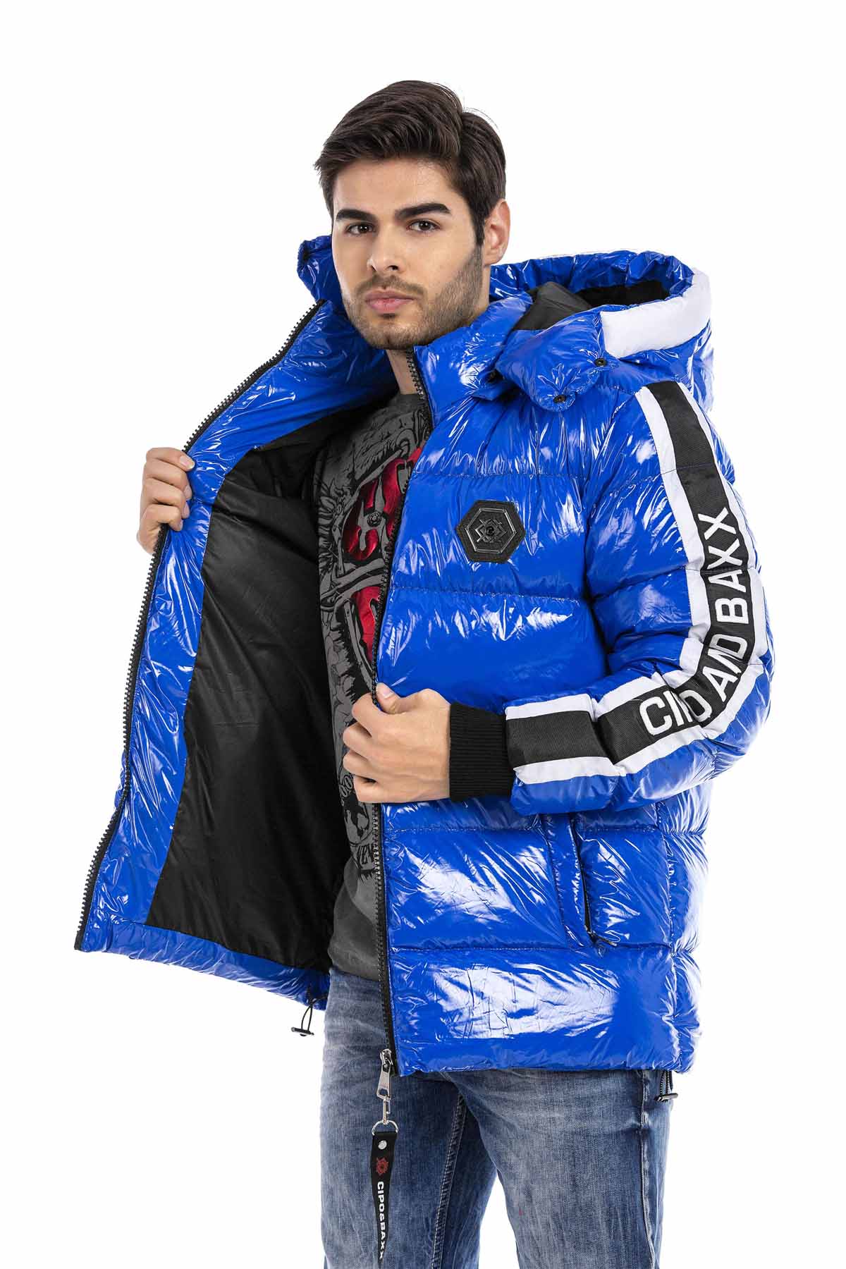 CM191 Herren Winterjacke – mit abnehmbarer Kapuze & funktionalen Details