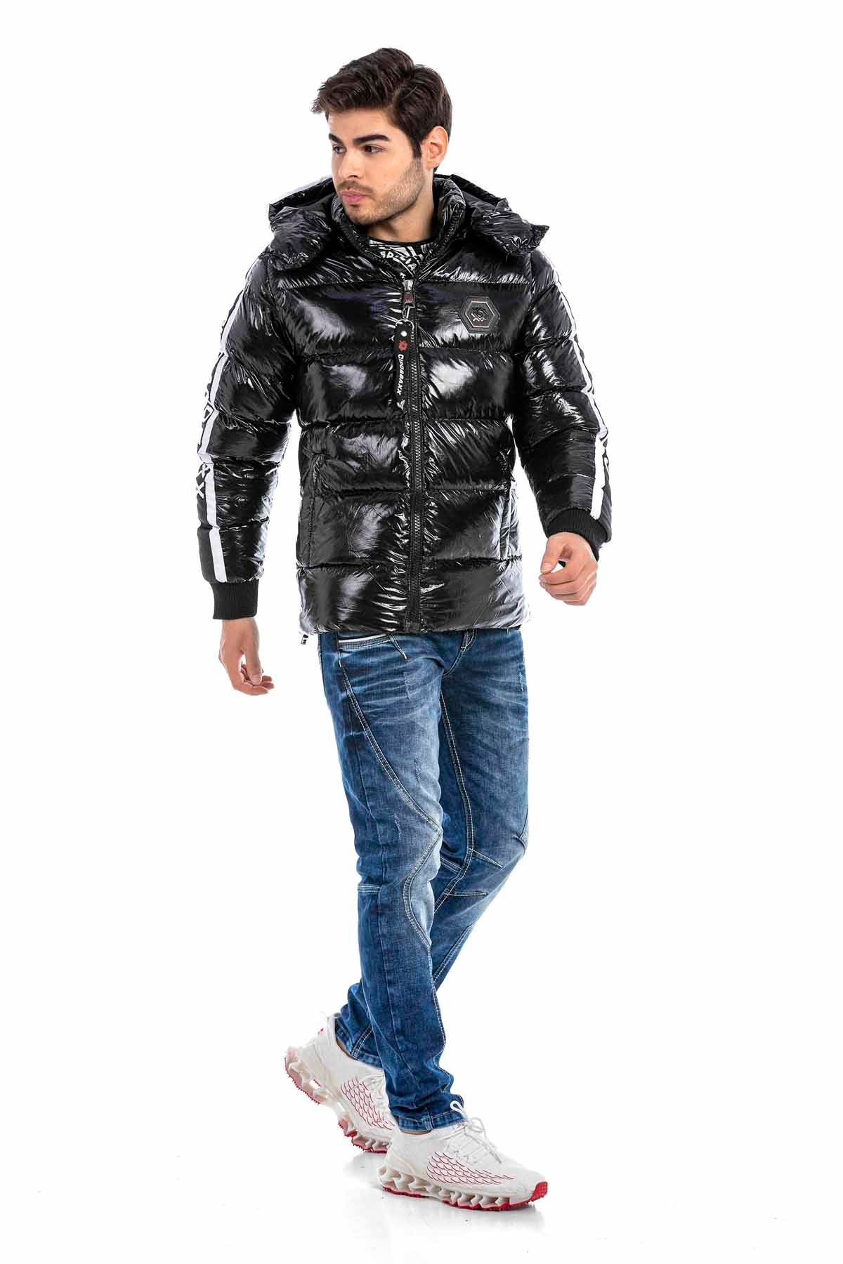 CM191 Herren Winterjacke – mit abnehmbarer Kapuze & funktionalen Details