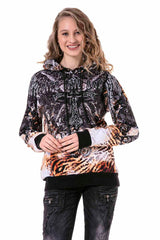 WL303 Damen Kapuzensweatshirt mit coolen Print-Motiven