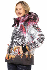 WM130 Damen Winterjacke mit knalligem Allover-Print