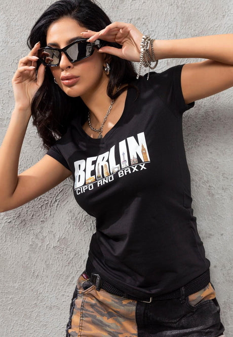 WT259 Damen T-Shirt mit außergewöhnlichem Berlin-Print