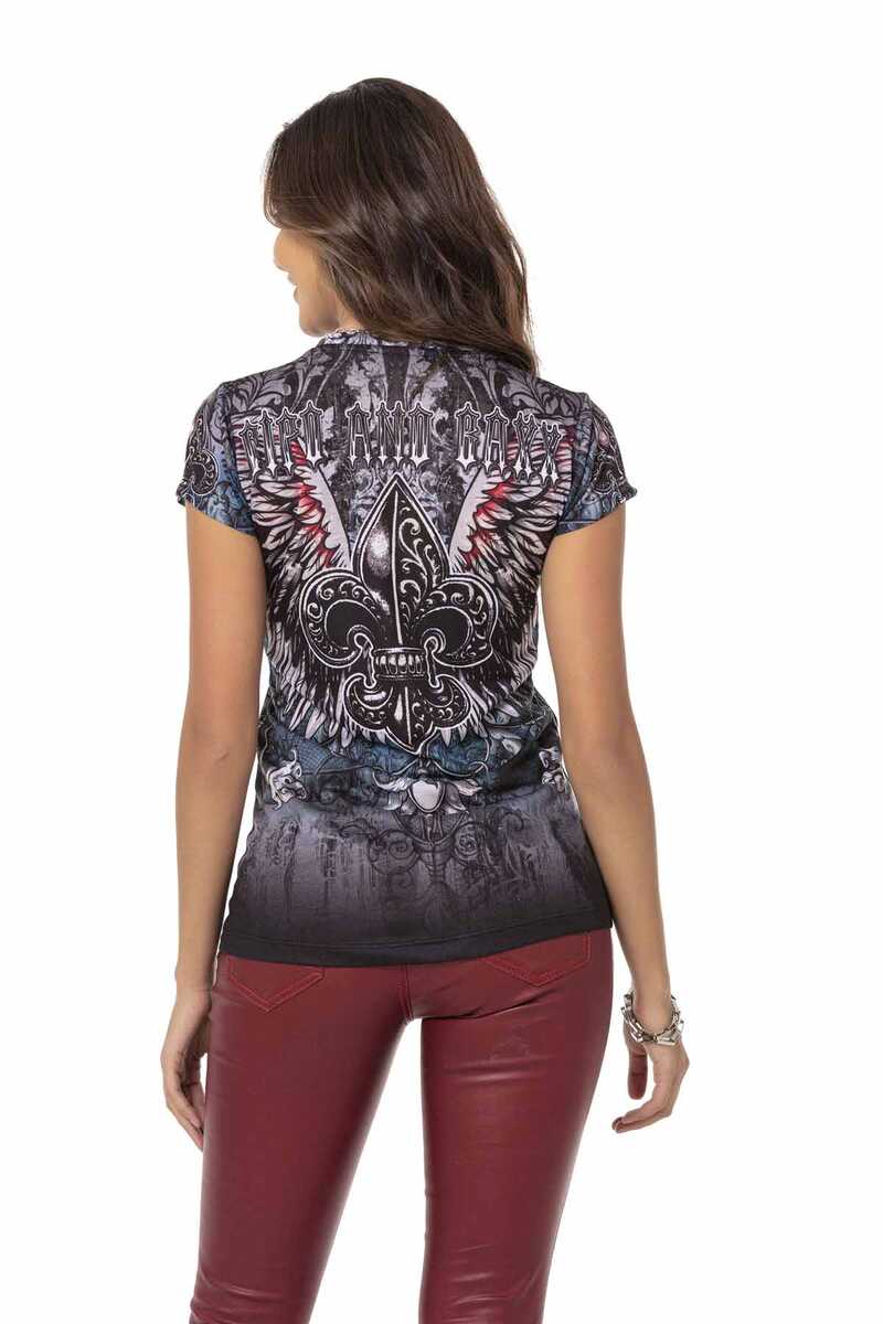 WT327 Damen T-Shirt mit coolem Markenprint