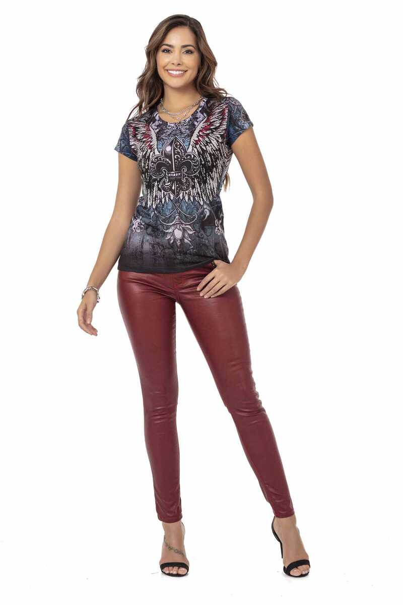 WT327 Damen T-Shirt mit coolem Markenprint