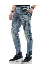 CD590 Men Straight fit-jeans in een informele motorlook