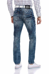 CD510 men's comfortable jeans with striking stitching