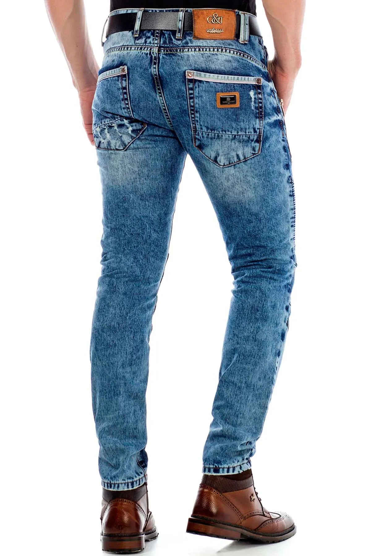 CD464 Comfortabele jeans voor heren in stijlvolle vernietigde look