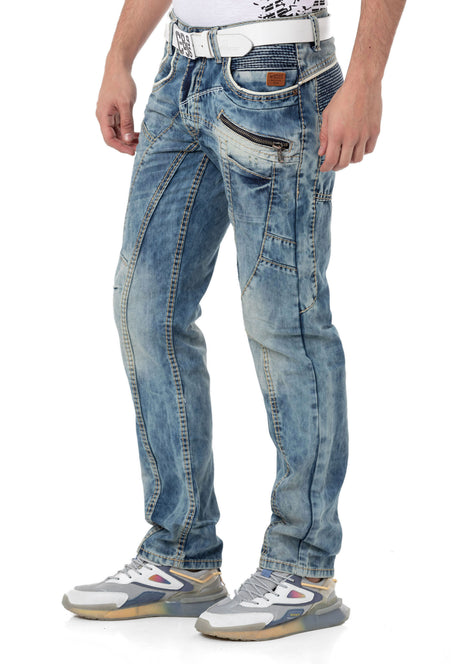 C-1150 męskie jeansy z przeszyciami