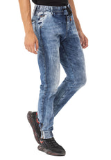 CD807 Jeans para hombres con un aspecto básico elástico