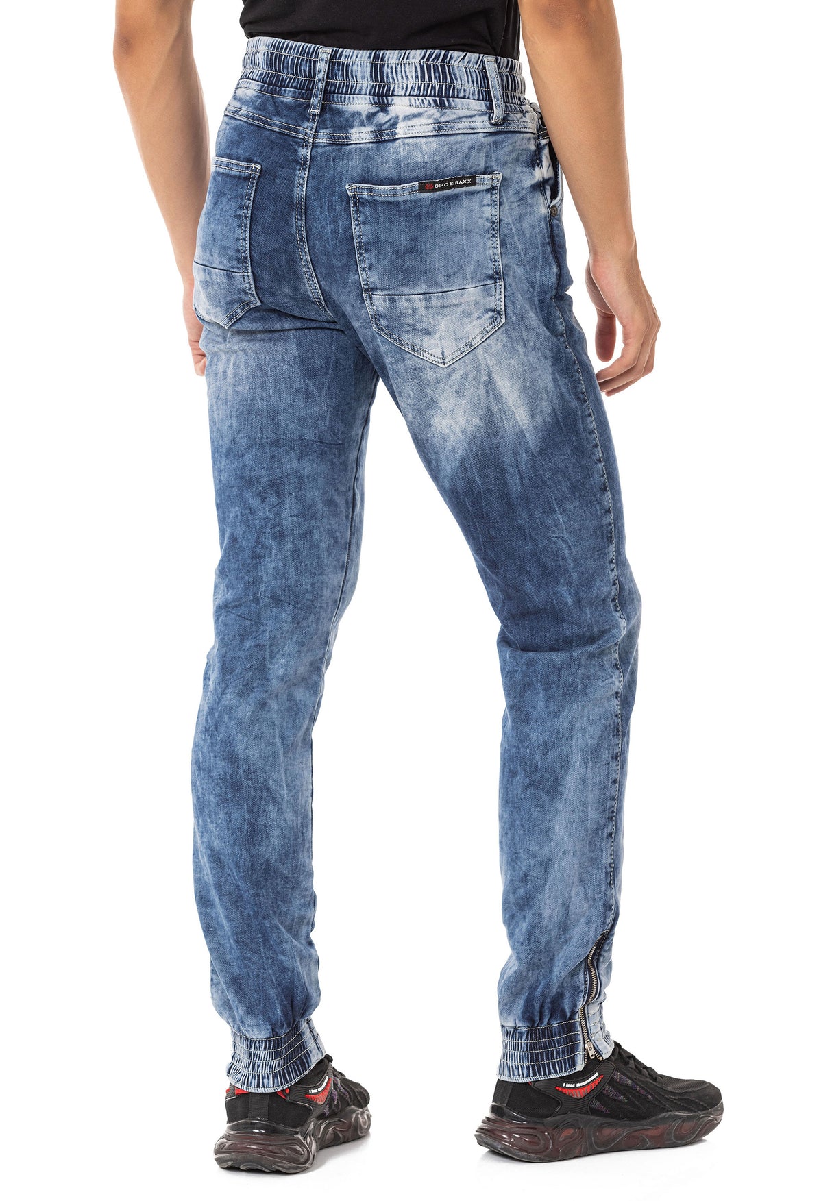Jeans maschile CD807 con look di base elastico