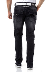 CD696 Herren Slim-Fit-Jeans mit coolen Nieten