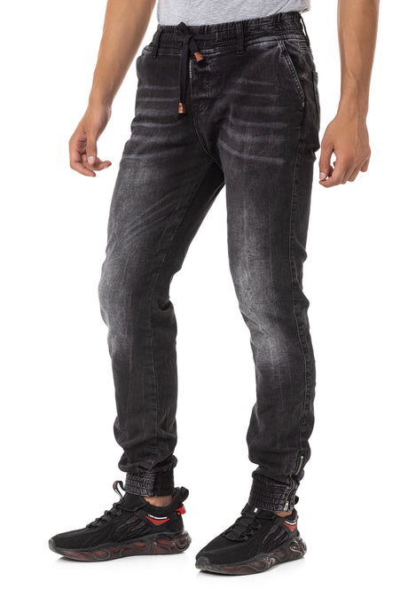 Jeans maschile CD807 con look di base elastico