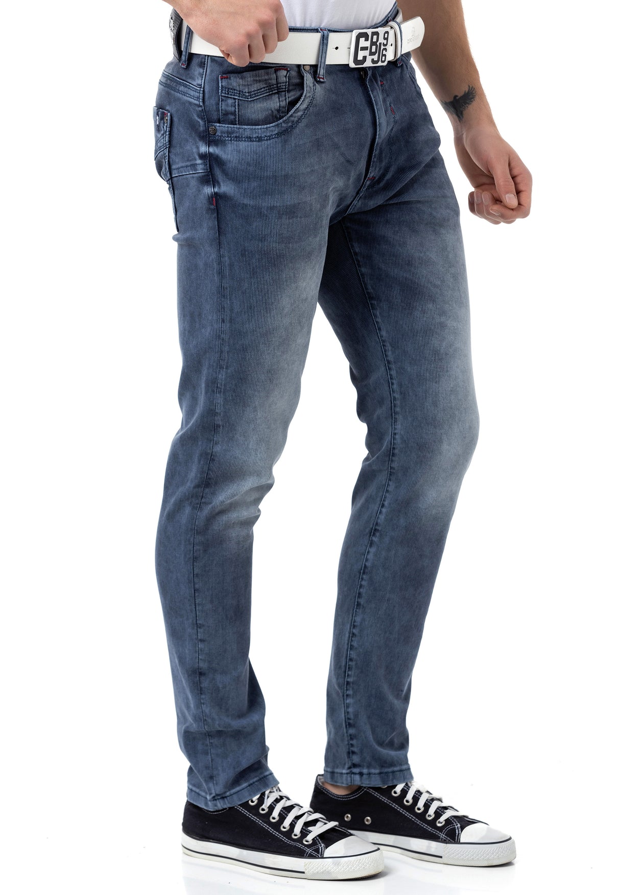CD811 Straight Heren Jeans met Trendy Siernaden
