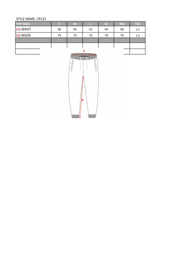 CR125 Pantalon d'entraînement masculin dans un look sportif