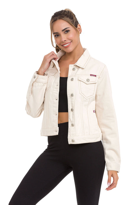 WJ212 women's denim jacket with stylish, eye-catching elements