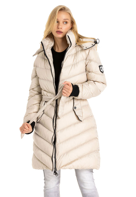 WM135 women's winter jacket quilting coat with removable hood