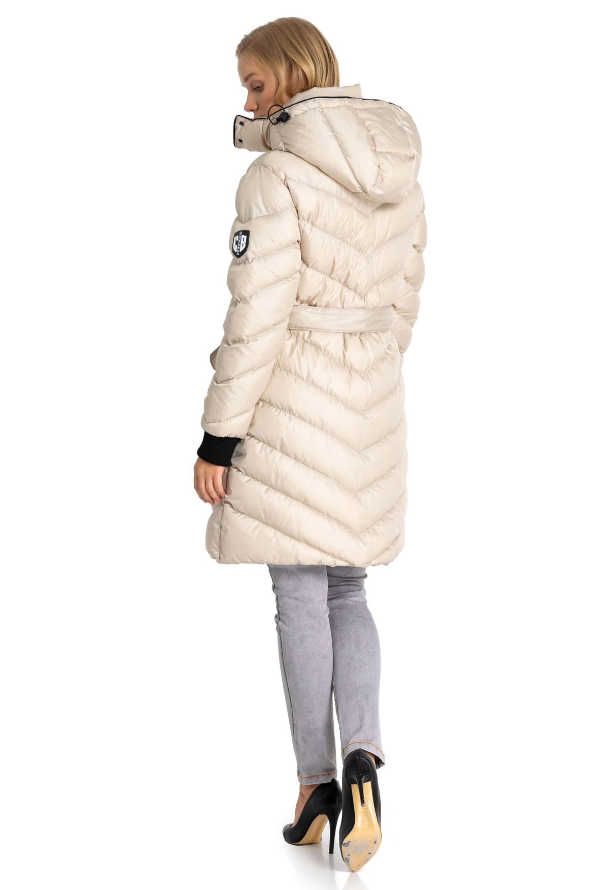 WM135 Damen Winterjacke Steppmantel  mit abnehmbarer Kapuze