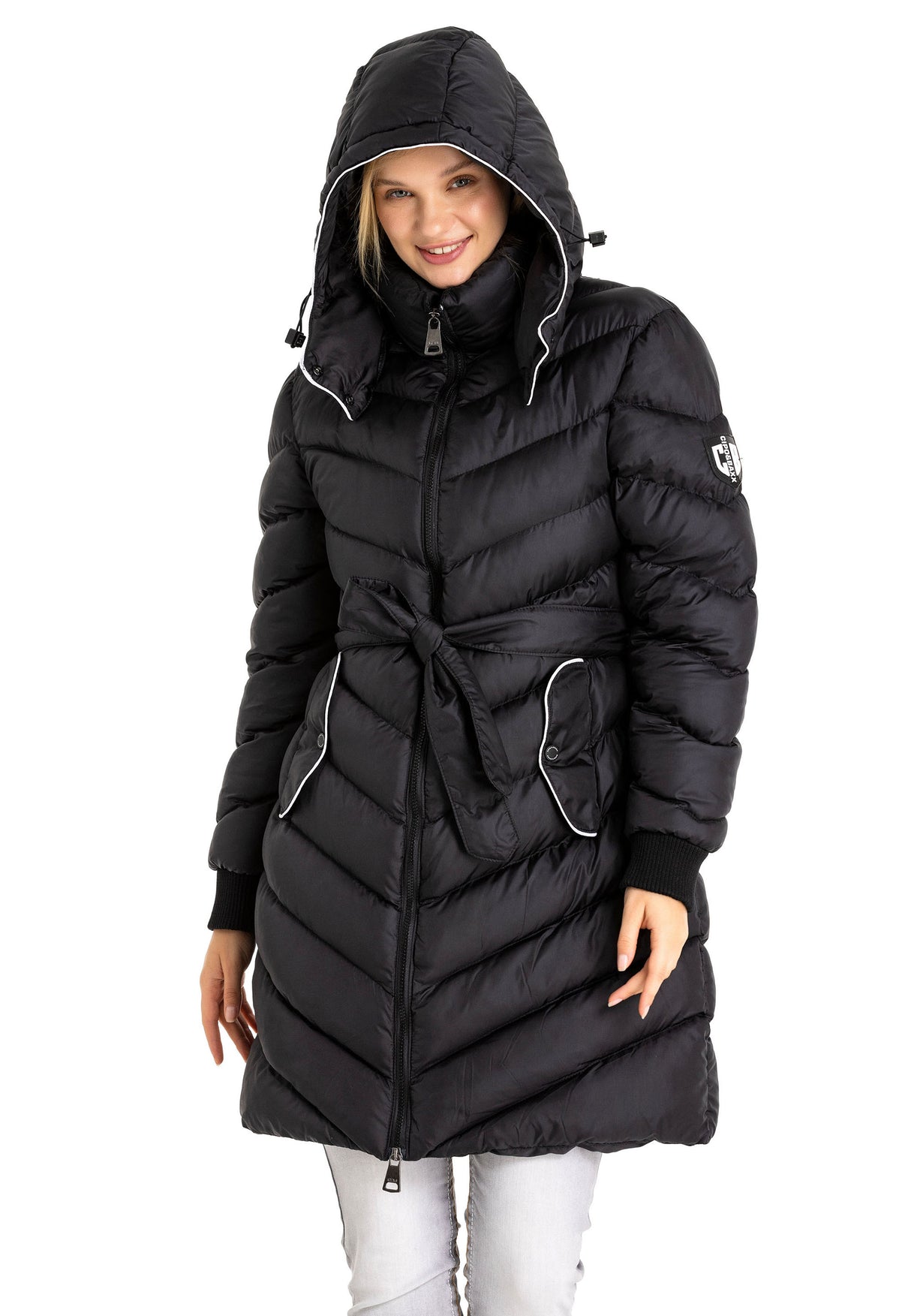 WM135 Damen Winterjacke Steppmantel  mit abnehmbarer Kapuze