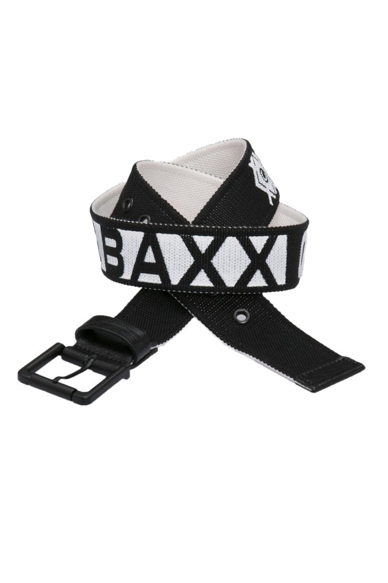 C-2133 men fabric belt casual belt with large brand lettering