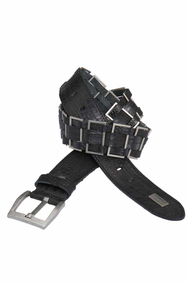 CG144 Men's Leather Belt With Fashionable Metal Elements