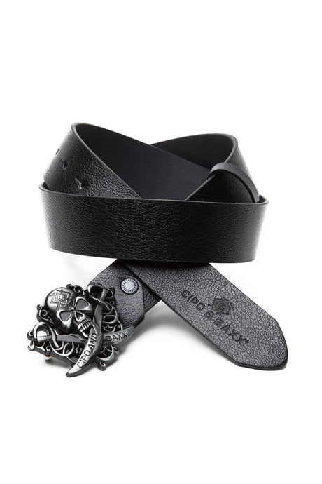 Cinturas de cuero para hombres CG146 con una fría cabeza de cabeza muerta