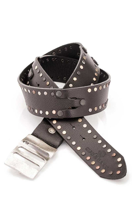 CG156 men's leather belts with a silh -full rivet pattern