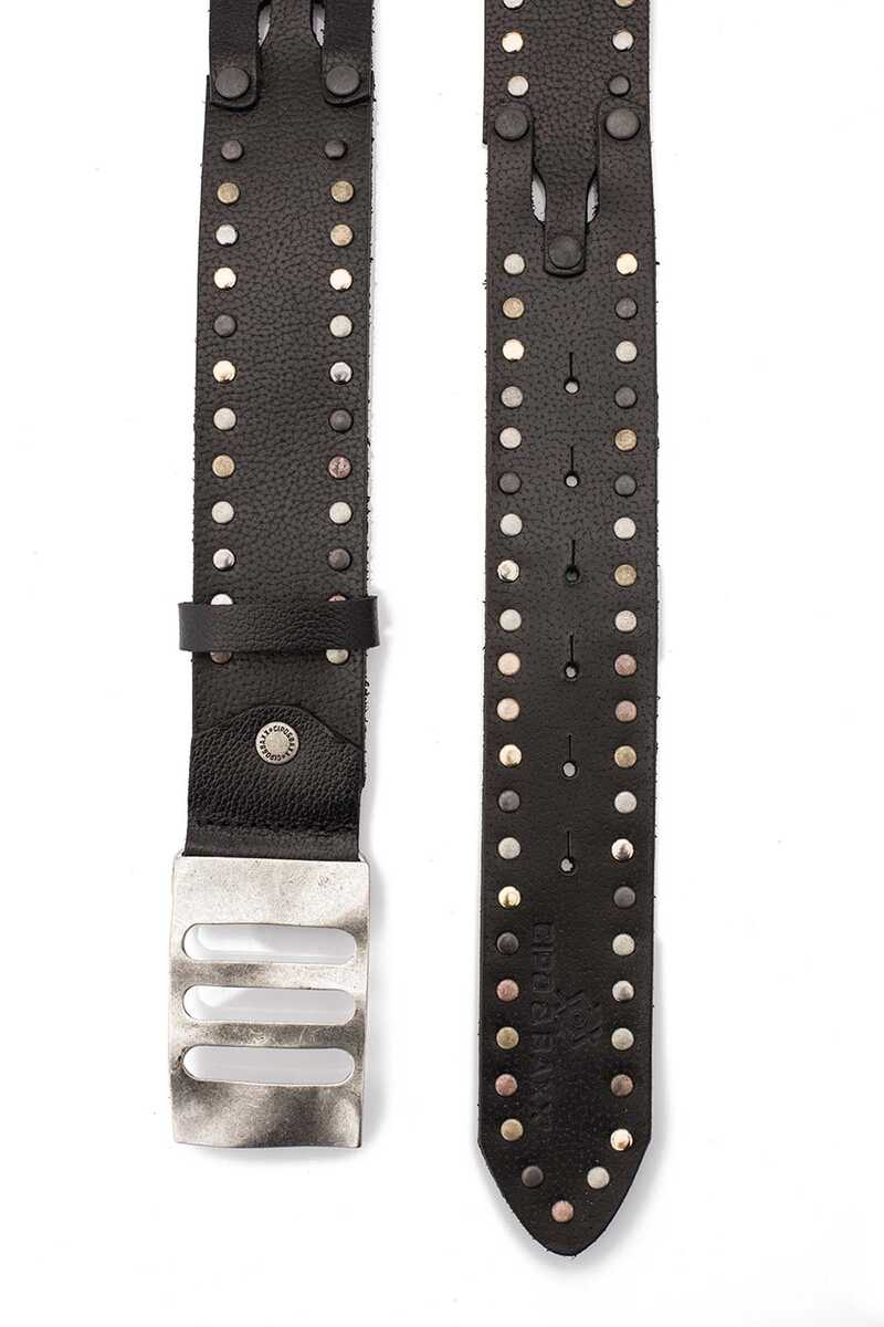 CG156 men's leather belts with a silh -full rivet pattern