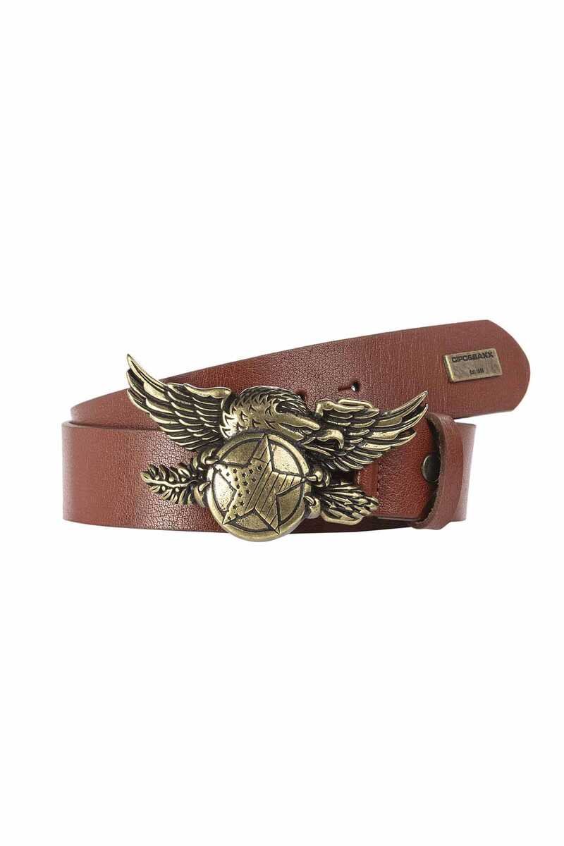 CG169 men's leather belts with an elaborate metal buckle