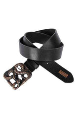CG173 men's leather belts with metal buckle in snake look