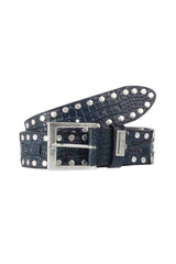 CG175 men's leather belts with embossing and rivets