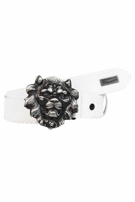 CG196 Men belts with a striking lock lion head