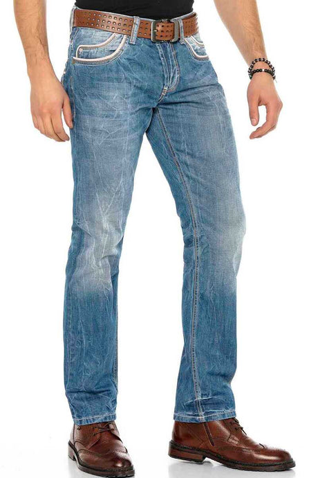 C-0595 męskie jeansy proste