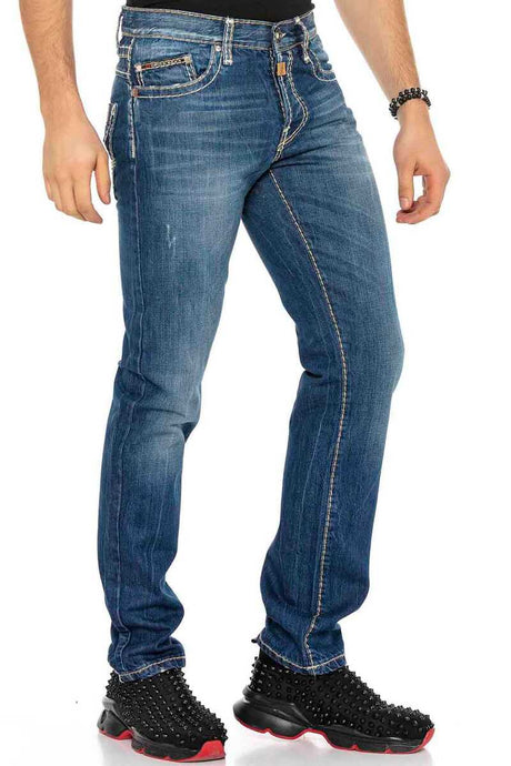 C-0688 męskie jeansy typu slim fit