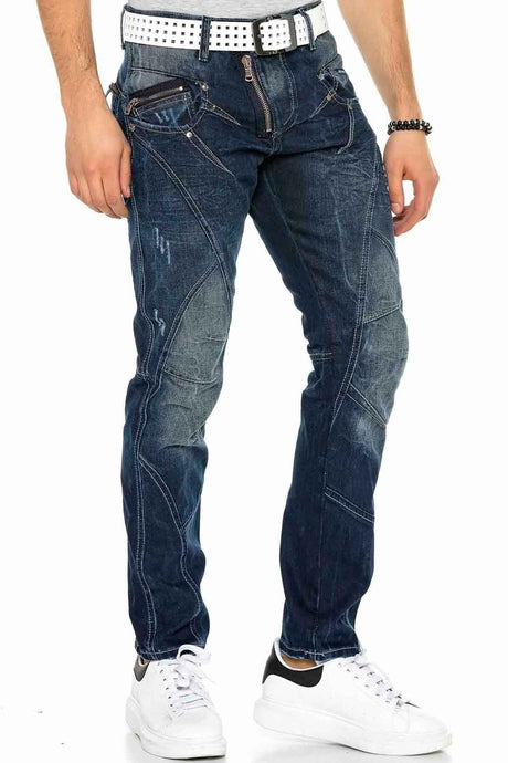C-0768 jeansy z przeszyciami