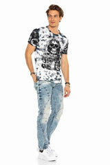 C-0894A Herren Jeanshose Regular Fit Used Streetwear Freizeit