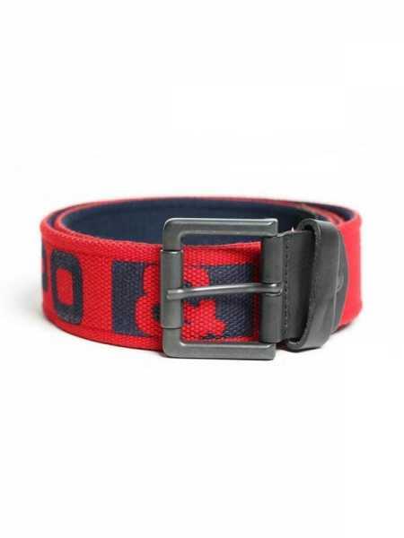 C-2133 Herren Stoffgürtel Casual Gürtel mit großen Markenschriftzug