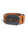 C-2136 Men's leather belts of modern in the casual look with designer buckle