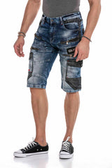 CK234 Hombres Capri Jeanshorts Estilo de carga con cremallera