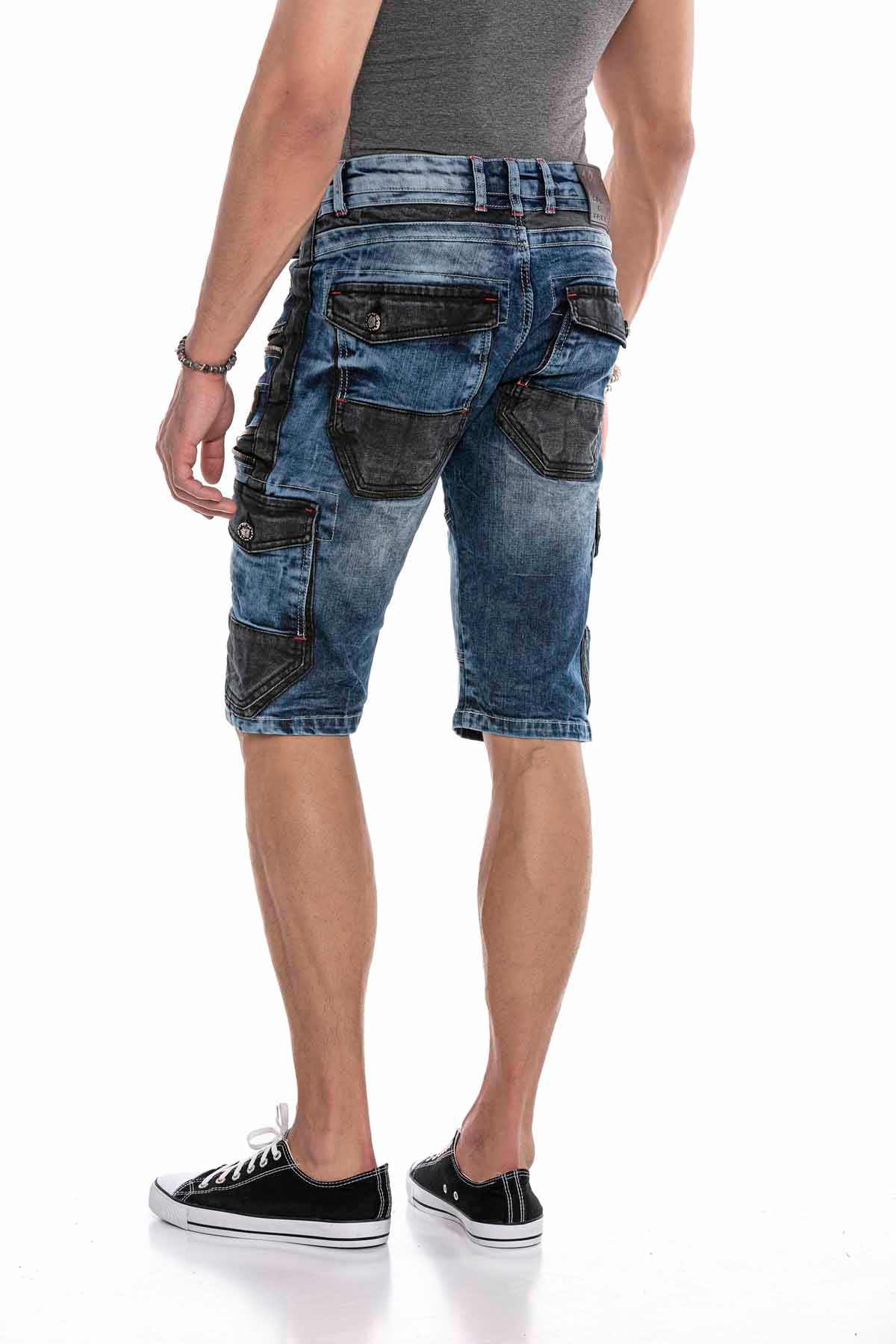 CK234 Hombres Capri Jeanshorts Estilo de carga con cremallera