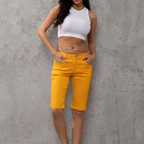WK196 Pantaloncini al ginocchio di Jeans per donna
